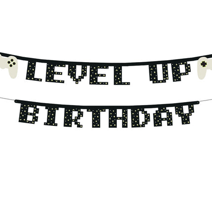 Baner na imprezę gamingową Level Up Birthday 2,5 m