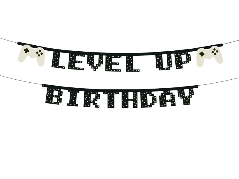 Baner na imprezę gamingową Level Up Birthday 2,5 m