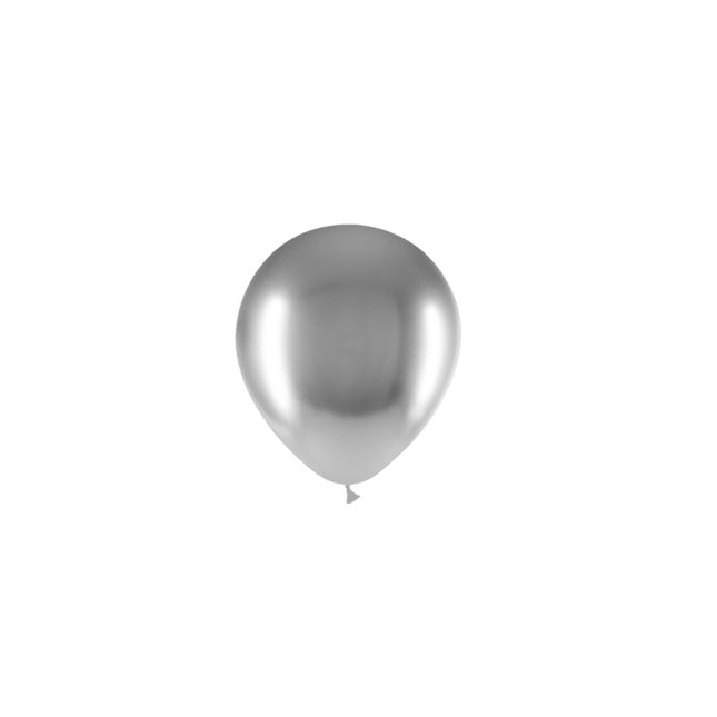 Balony srebrne chrom 13cm 100szt