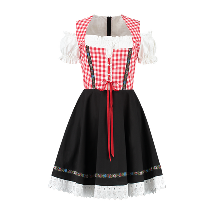 Oktoberfest Dirndl Dress Oktoberfest Red White Black Ladies