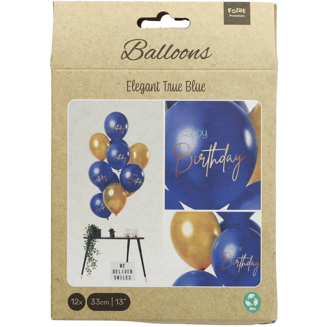 Balony urodzinowe niebieskie 30cm 12szt