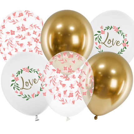 Balony Love Mix 30cm 6szt