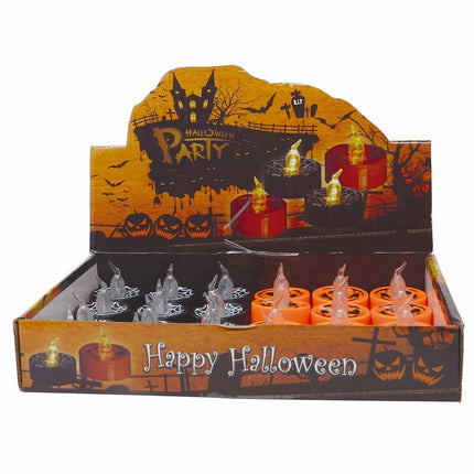 Halloween Fałszywe świeczki z lampką 4cm 24szt