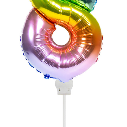 Balon foliowy Figurka 8 Rainbow 36 cm z patyczkiem