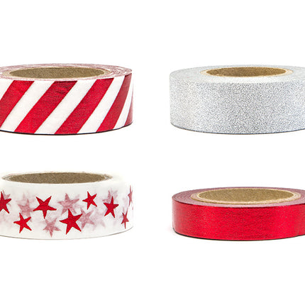 Taśma Washi Tape Christmas 10m 4szt