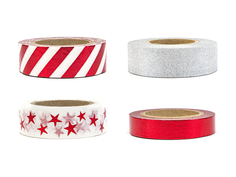 Taśma Washi Tape Christmas 10m 4szt