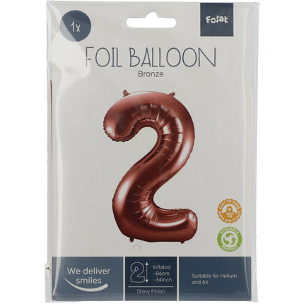 Balon foliowy Figurka 2 Brązowy XL 86cm pusty