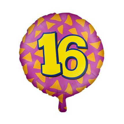 Balon helowy 16 lat kolorowy pusty 46 cm