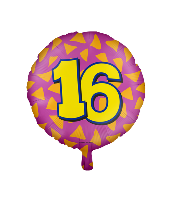 Balon helowy 16 lat kolorowy pusty 46 cm