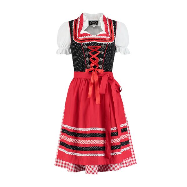 Czerwono biała sukienka Dirndl Oktoberfest Ladies w kratkę