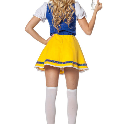 Sukienka Dirndl Oktoberfest żółto-niebieska