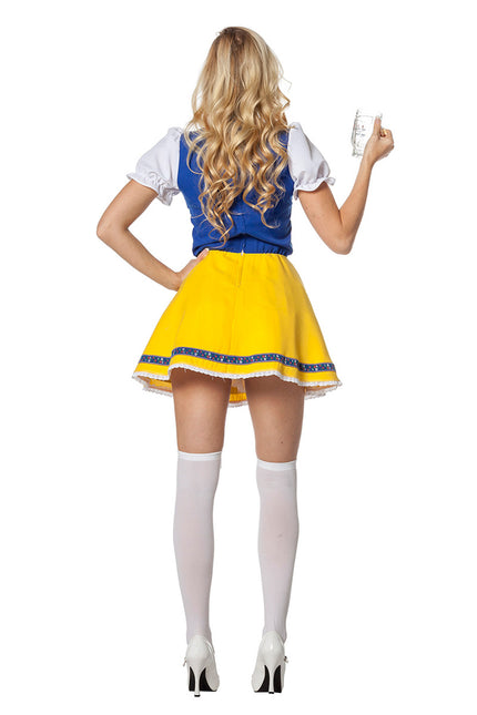 Sukienka Dirndl Oktoberfest żółto-niebieska