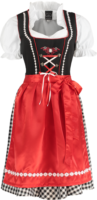 Czarno-biała sukienka Dirndl Oktoberfest Ladies w kratkę