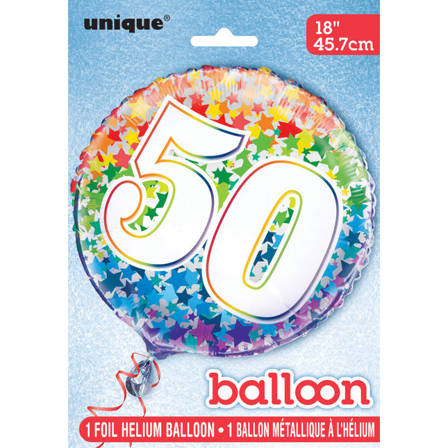 Balon helowy 50 Years Stars pusty