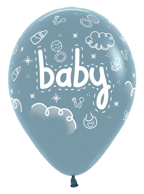 Balony Baby Pastel Dusk Blue 30cm 25szt