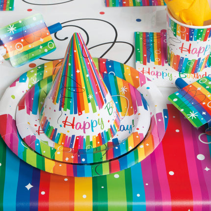 Obrus Happy Birthday Rainbow 2,13 m