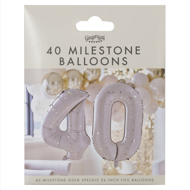 Balon z numerem na 40-lecie pusty 60 cm