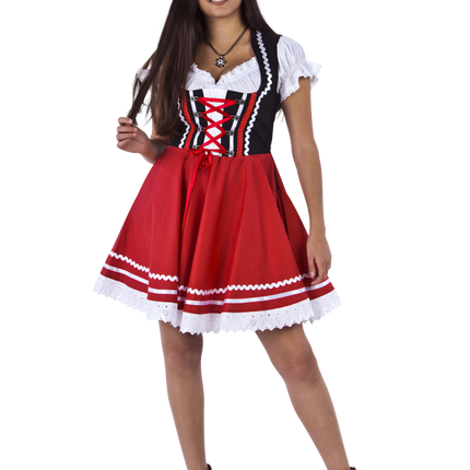 Oktoberfest Dirndl Dress Oktoberfest Red White Ladies 2 Pieces