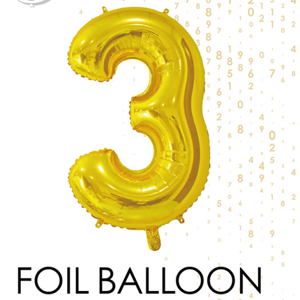 Balon foliowy Figurka 3 Gold 66cm