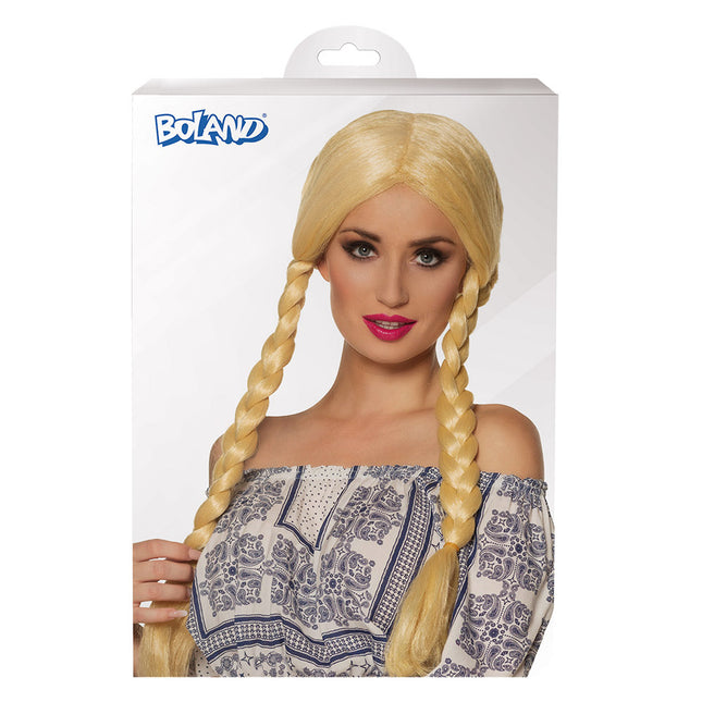 Blond peruka z warkoczami
