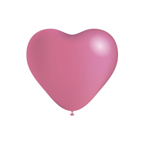 Różowe balony serca 25cm 6szt