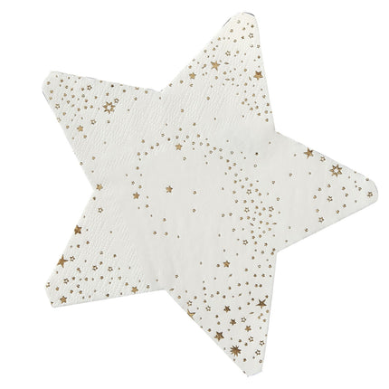 Serwetki Stars Gold/White 16,5cm 16szt