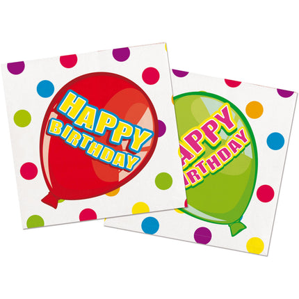 Serwetki Happy Birthday Balloons 25cm 16szt