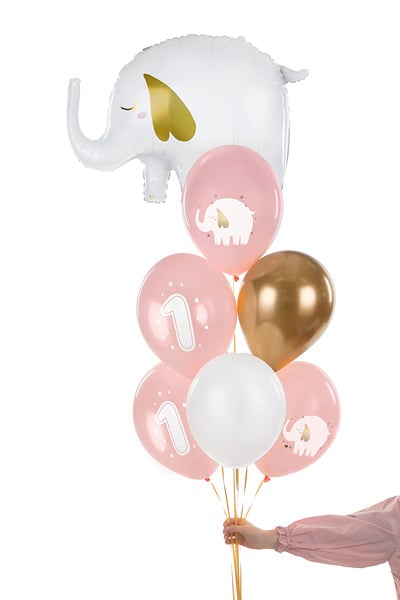 Balony 1 Rok Mix Różowe 30cm 6szt