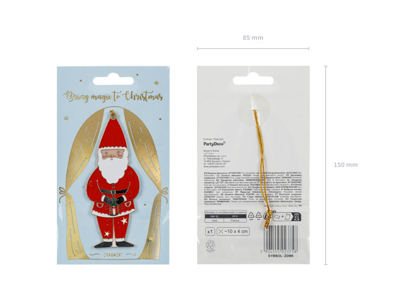 Dekoracja wisząca Santa 10cm