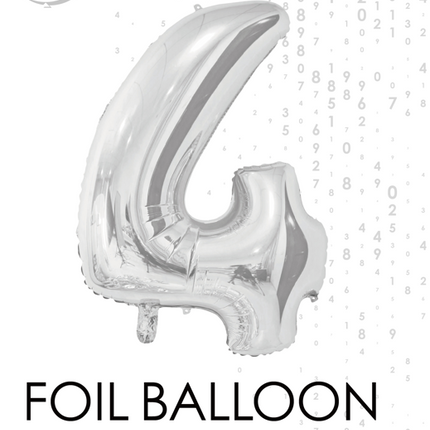 Balon foliowy Figurka 4 Srebrny 66cm