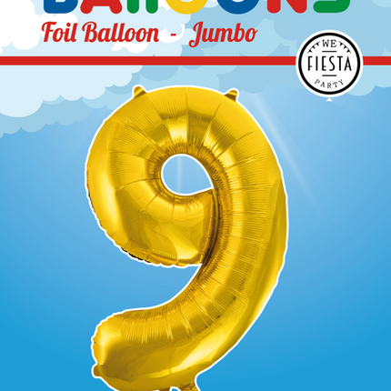 Balon foliowy Figure 9 Gold XL 86cm pusty