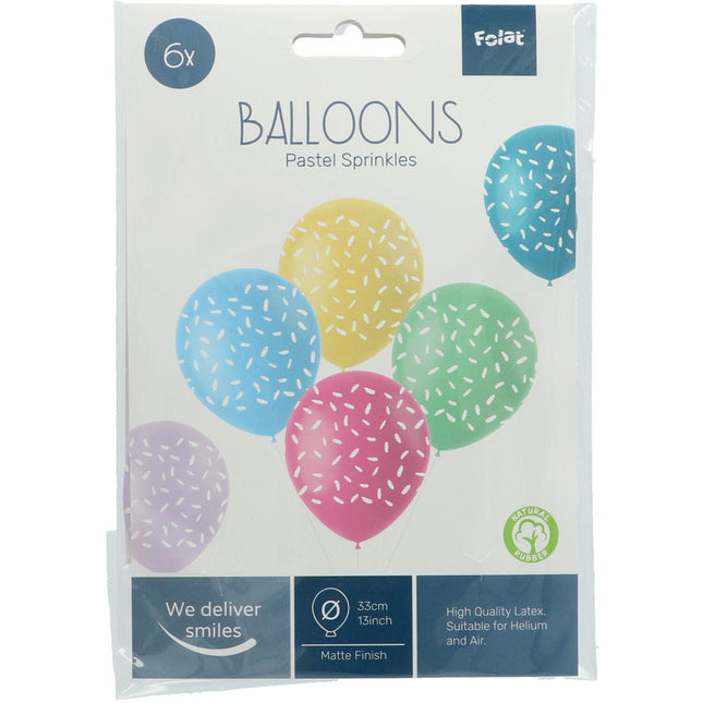 Balony Konfetti Kolorowe 33cm 6szt