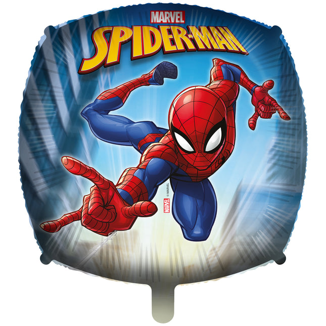 Balon helowy Spiderman kwadrat pusty 46 cm