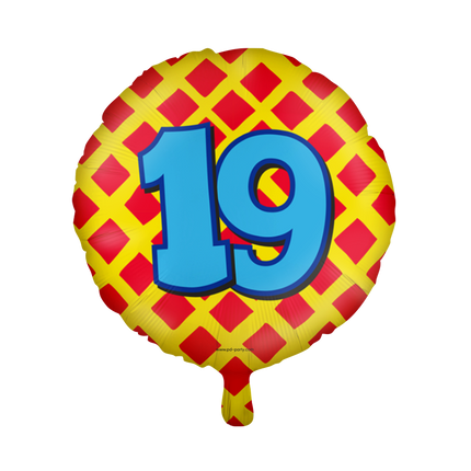 Balon helowy 19 lat kolorowy pusty 46 cm