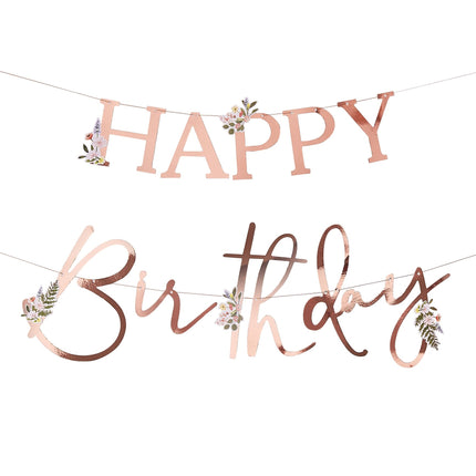 Rose Gold Happy Birthday Letterslinger 2m