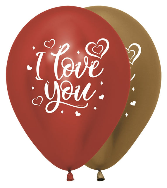 Balony I Love You Sparkly Reflex Mix 30cm 25szt