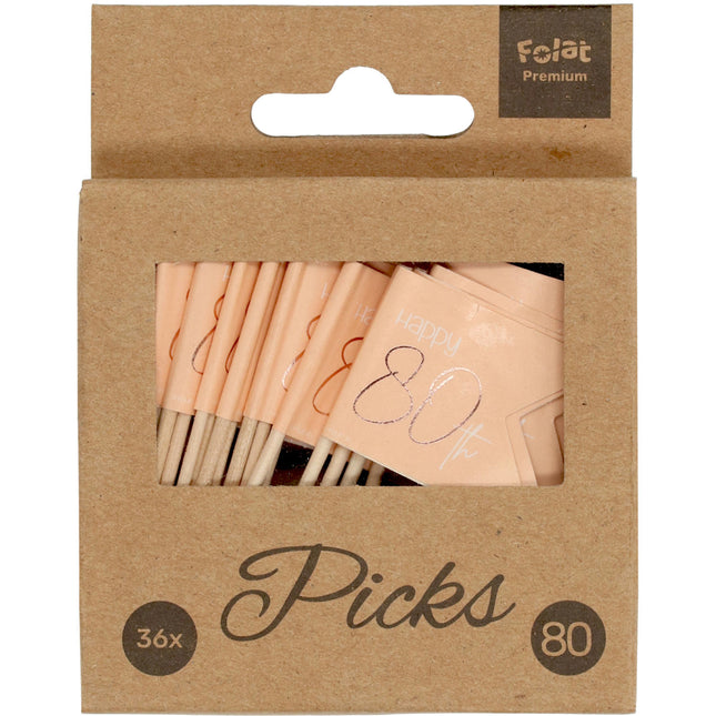 Prickers 80 Years Rose Gold 6,5cm 36szt