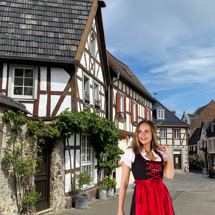 Czarno-czerwona sukienka Dirndl Oktoberfest Ladies