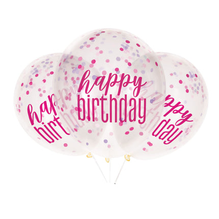 Balony urodzinowe Happy Birthday Confetti 30cm 6szt