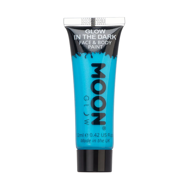 Farba do twarzy Moon Glow Glow in the Dark Face Paint Blue 12ml