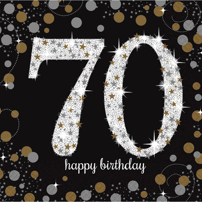 Serwetki 70 Years Happy Birthday 33cm 16szt