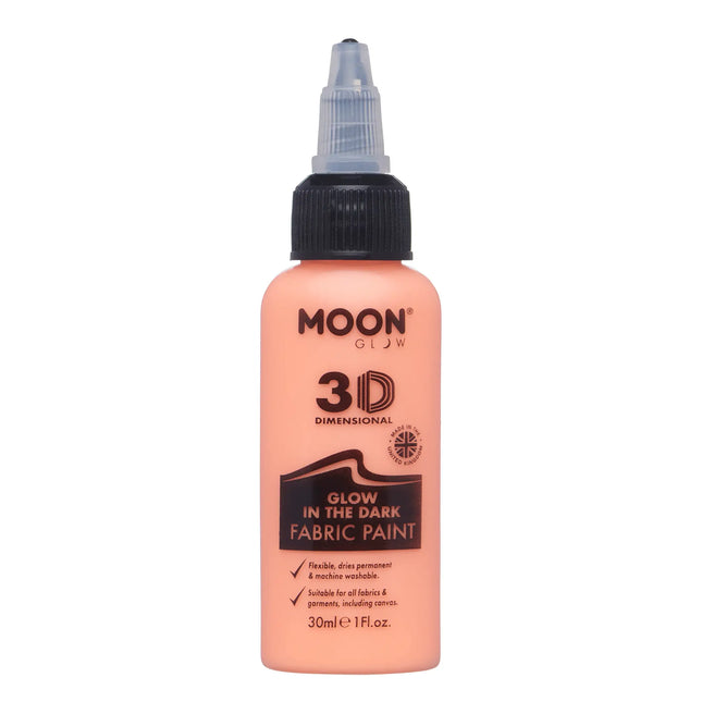 Moon Glow Farba do tkanin świecąca w ciemności pomarańczowa 30ml