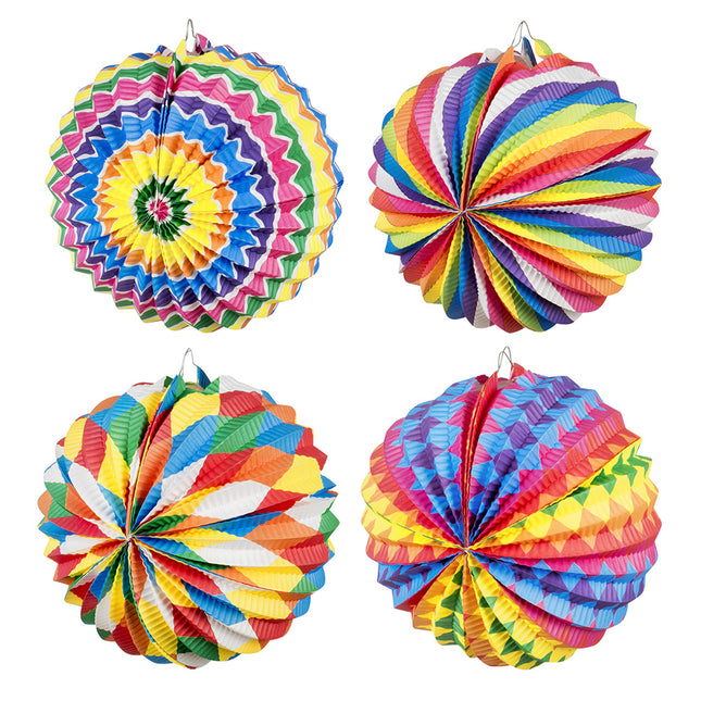 Tęczowe lampiony Balon 22cm 12szt