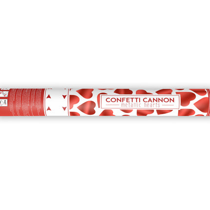 Konfetti Cannon Hearts Red 40cm