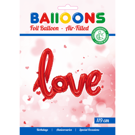 Balon foliowy Love czerwony 1,19 m pusty