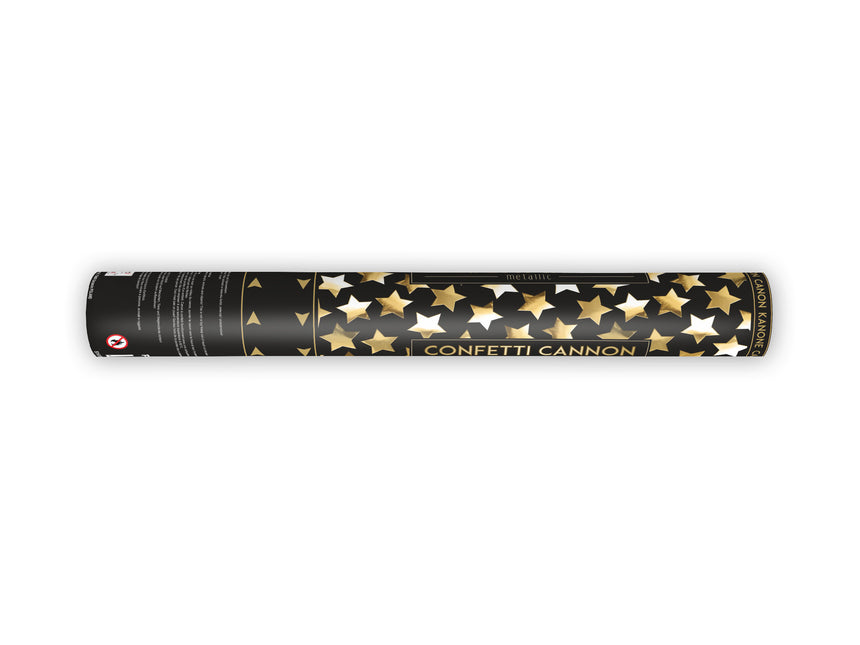 Konfetti Cannon Stars Gold 40cm