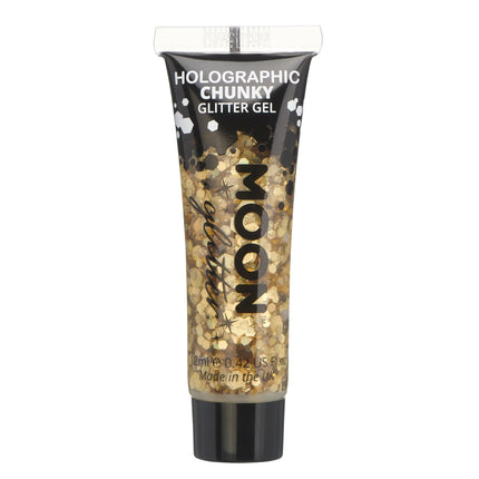 Moon Glitter Holographic Chunky Glitter Gel Gold 12 ml