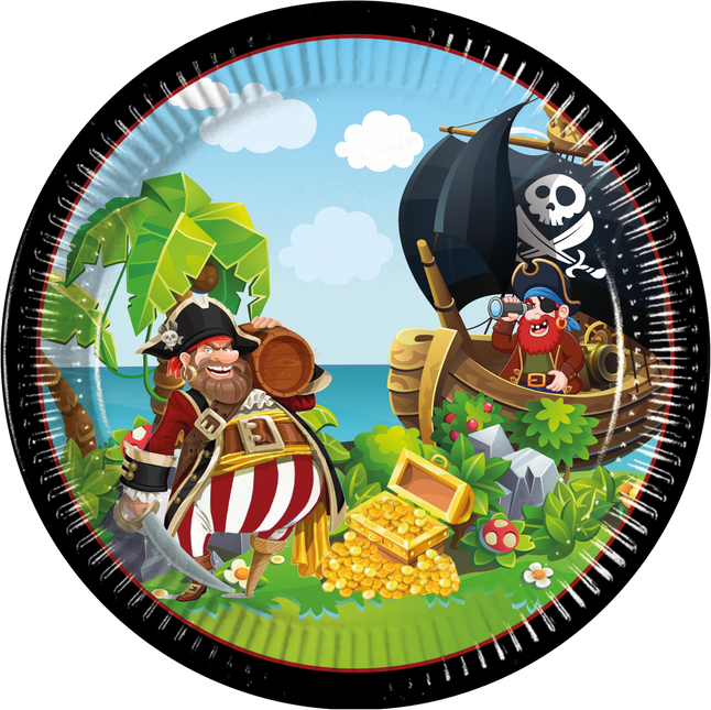 8 Talerzy papierowych dużych 23 cm FSC Island Pirates