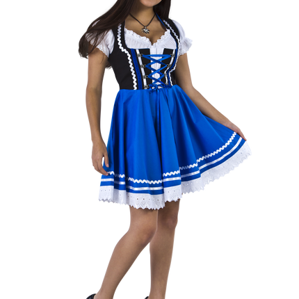 Oktoberfest Dirndl Dress Oktoberfest Blue White Ladies 2 Pieces