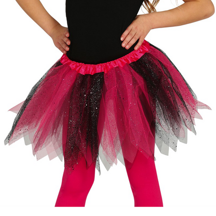 Tutu Glitter Black Pink Child 31cm